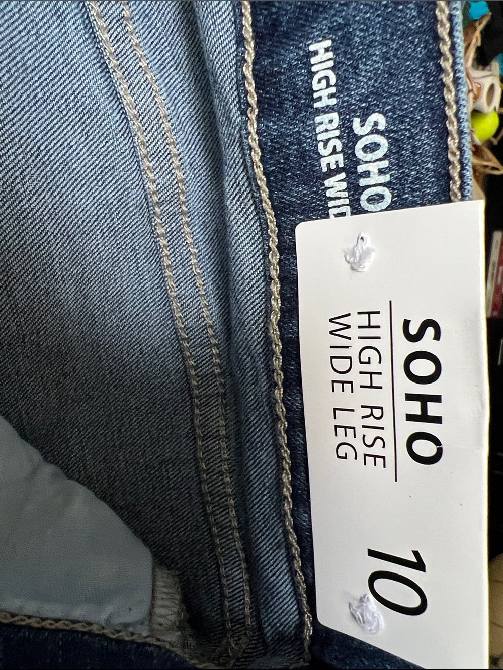 Nicole Miller Soho High Rise Wide Leg Cropped Cuffed Jeans Size 10 - Picture 11 of 14